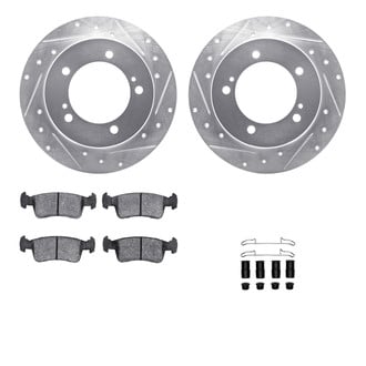 R1 Concepts® - Drilled and Slotted Front Brake Kit with 5000 OE Pads
