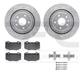 R1 Concepts® - Drilled and Slotted Rear Brake Kit with Optimum OE Pads