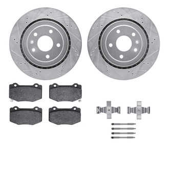 R1 Concepts® - Drilled and Slotted Rear Brake Kit with Optimum OE Pads