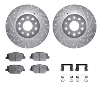 R1 Concepts® - Drilled and Slotted Front Brake Kit with Optimum OE Pads