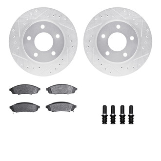 R1 Concepts® - Drilled and Slotted Front Brake Kit with Optimum OE Pads