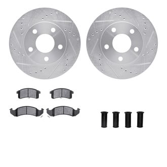 R1 Concepts® - Drilled and Slotted Front Brake Kit with Optimum OE Pads