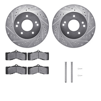 R1 Concepts® - Drilled and Slotted Rear Brake Kit with Optimum OE Pads