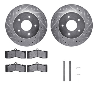 R1 Concepts® - Drilled and Slotted Front Brake Kit with Optimum OE Pads