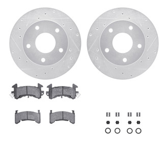 R1 Concepts® - Drilled and Slotted Rear Brake Kit with Optimum OE Pads