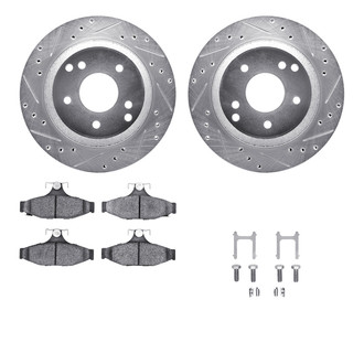 R1 Concepts® - Drilled and Slotted Rear Brake Kit with Optimum OE Pads
