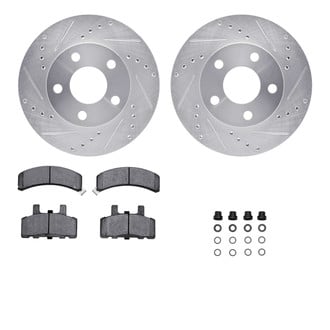 R1 Concepts® - Drilled and Slotted Front Brake Kit with Optimum OE Pads