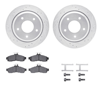 R1 Concepts® - Drilled and Slotted Rear Brake Kit with Optimum OE Pads