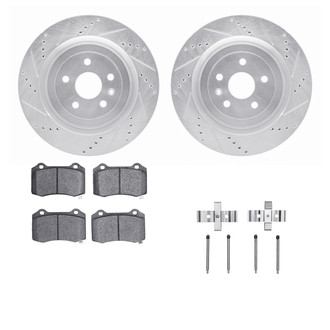 R1 Concepts® - Drilled and Slotted Rear Brake Kit with Optimum OE Pads