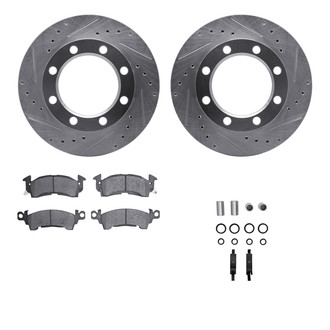 R1 Concepts® - Drilled and Slotted Front Brake Kit with 5000 OE Pads