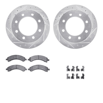 R1 Concepts® - Drilled and Slotted Rear Brake Kit with Optimum OE Pads