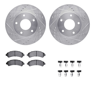 R1 Concepts® - Drilled and Slotted Front Brake Kit with 5000 OE Pads