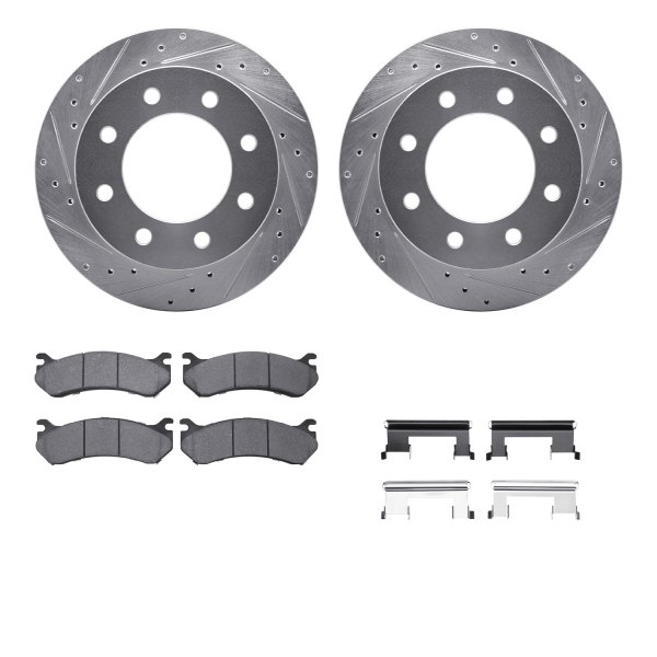  R1 Concepts® - Drilled and Slotted Rear Brake Kit with 5000 OE Pads