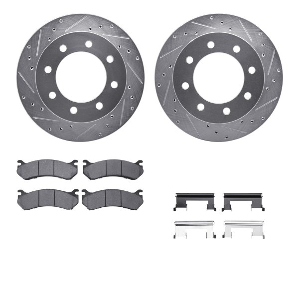  R1 Concepts® - Drilled and Slotted Rear Brake Kit with 5000 OE Pads