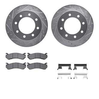 R1 Concepts® - Drilled and Slotted Rear Brake Kit with 5000 OE Pads