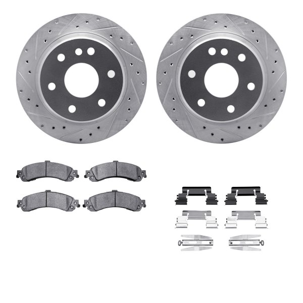  R1 Concepts® - Drilled and Slotted Rear Brake Kit with 5000 OE Pads