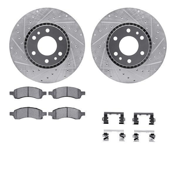  R1 Concepts® - Drilled and Slotted Front Brake Kit with 5000 OE Pads