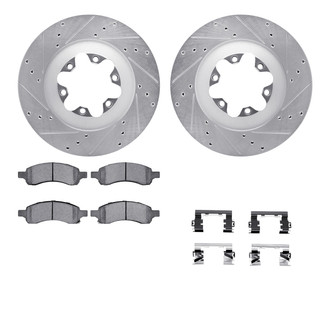 R1 Concepts® - Drilled and Slotted Front Brake Kit with 5000 OE Pads