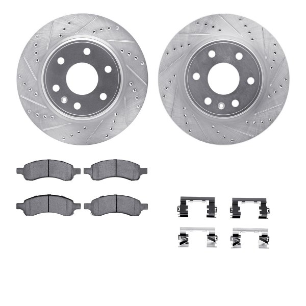  R1 Concepts® - Drilled and Slotted Front Brake Kit with 5000 OE Pads