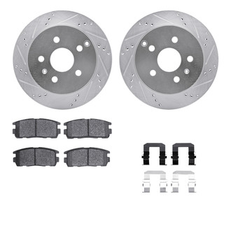 R1 Concepts® - Drilled and Slotted Rear Brake Kit with 5000 OE Pads