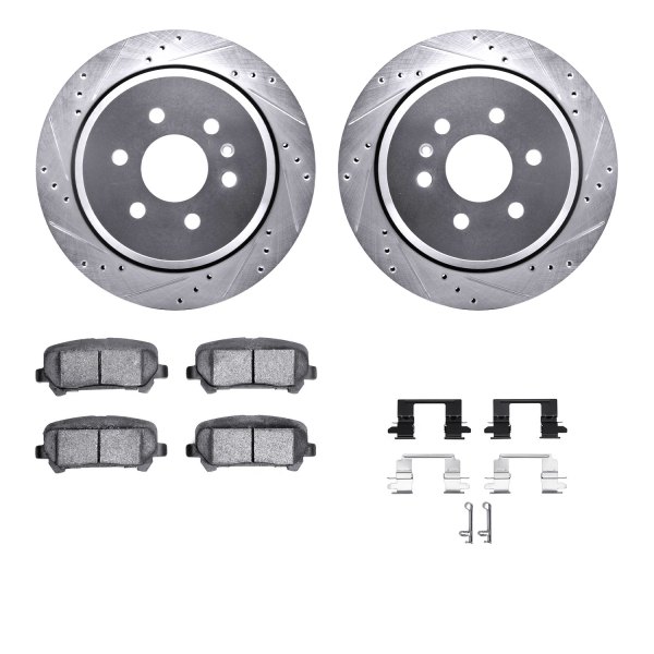  R1 Concepts® - Drilled and Slotted Rear Brake Kit with 5000 OE Pads