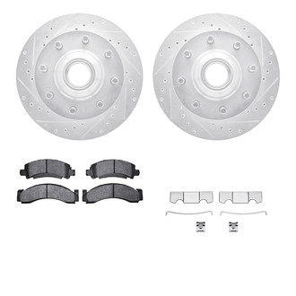 R1 Concepts® - Drilled and Slotted Front Brake Kit with Optimum OE Pads