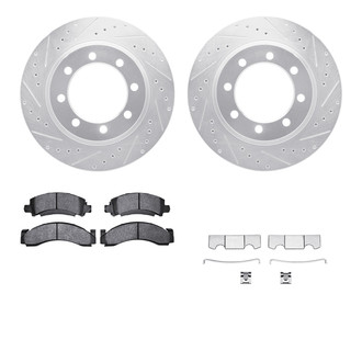 R1 Concepts® - Drilled and Slotted Front Brake Kit with Optimum OE Pads
