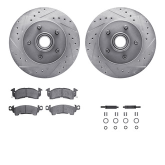 R1 Concepts® - Drilled and Slotted Front Brake Kit with Optimum OE Pads