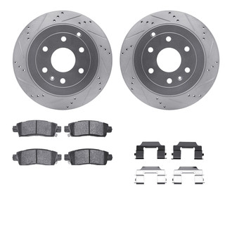 R1 Concepts® - Drilled and Slotted Rear Brake Kit with Optimum OE Pads