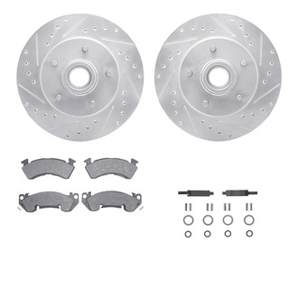 R1 Concepts® - Drilled and Slotted Front Brake Kit with Optimum OE Pads