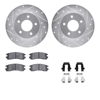 R1 Concepts® - Drilled and Slotted Rear Brake Kit with Optimum OE Pads