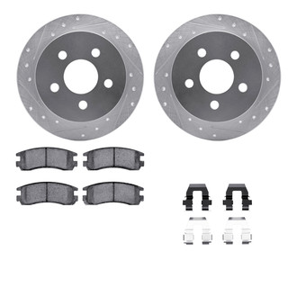 R1 Concepts® - Drilled and Slotted Rear Brake Kit with Optimum OE Pads