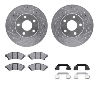 R1 Concepts® - Drilled and Slotted Front Brake Kit with Optimum OE Pads