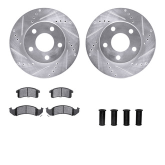 R1 Concepts® - Drilled and Slotted Front Brake Kit with Optimum OE Pads