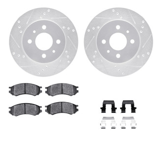 R1 Concepts® - Drilled and Slotted Front Brake Kit with Optimum OE Pads