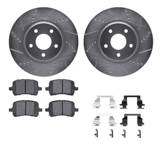 R1 Concepts® - Drilled and Slotted Front Brake Kit with Optimum OE Pads