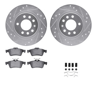 R1 Concepts® - Drilled and Slotted Rear Brake Kit with Optimum OE Pads