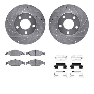 R1 Concepts® - Drilled and Slotted Front Brake Kit with Optimum OE Pads