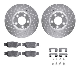 R1 Concepts® - Drilled and Slotted Front Brake Kit with Optimum OE Pads