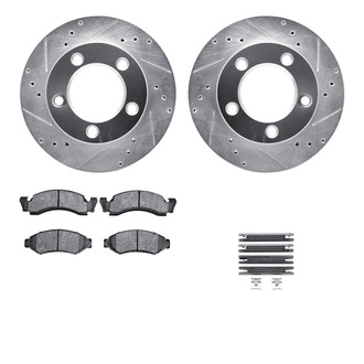R1 Concepts® - Drilled and Slotted Front Brake Kit with 5000 OE Pads
