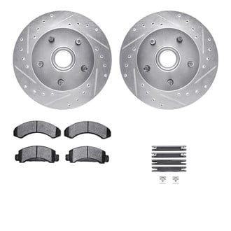 R1 Concepts® - Drilled and Slotted Front Brake Kit with 5000 OE Pads