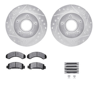 R1 Concepts® - Drilled and Slotted Front Brake Kit with 5000 OE Pads
