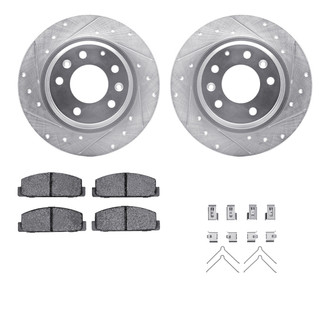 R1 Concepts® - Drilled and Slotted Rear Brake Kit with Optimum OE Pads
