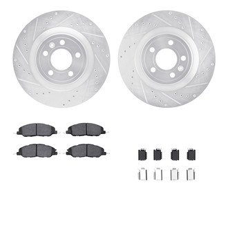R1 Concepts® - Drilled and Slotted Front Brake Kit with Optimum OE Pads