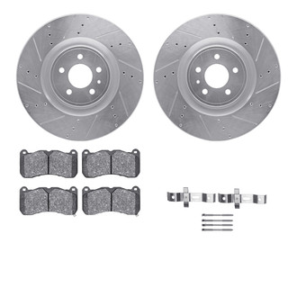 R1 Concepts® - Drilled and Slotted Front Brake Kit with Optimum OE Pads