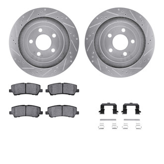 R1 Concepts® - Drilled and Slotted Rear Brake Kit with Optimum OE Pads