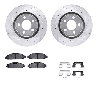 R1 Concepts® - Drilled and Slotted Front Brake Kit with Optimum OE Pads