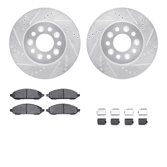 R1 Concepts® - Drilled and Slotted Front Brake Kit with Optimum OE Pads