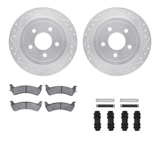 R1 Concepts® - Drilled and Slotted Rear Brake Kit with 5000 OE Pads