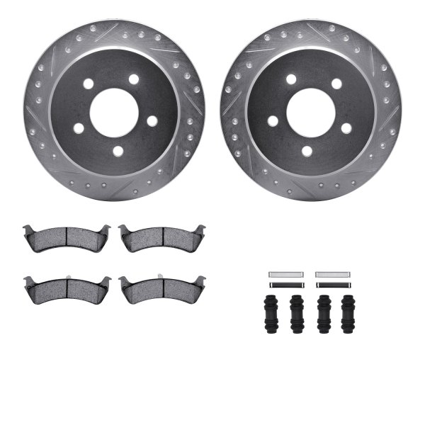  R1 Concepts® - Drilled and Slotted Rear Brake Kit with 5000 OE Pads